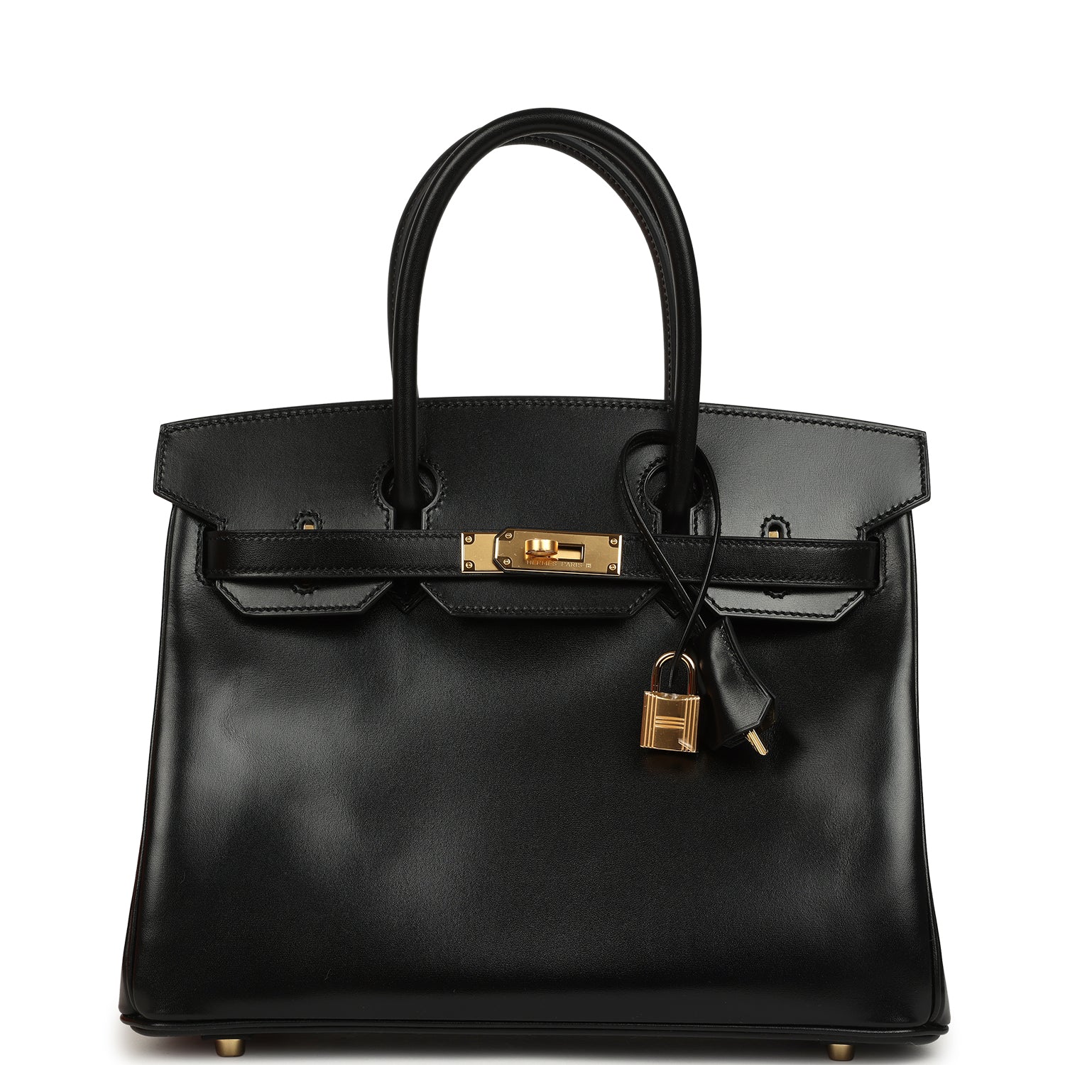 Hermes Birkin 30 Black Box Gold Hardware