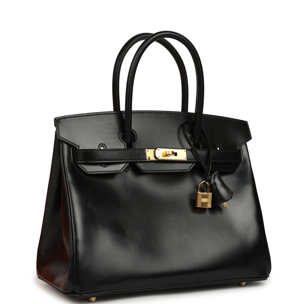 Hermes Birkin 30 Black Box Gold Hardware