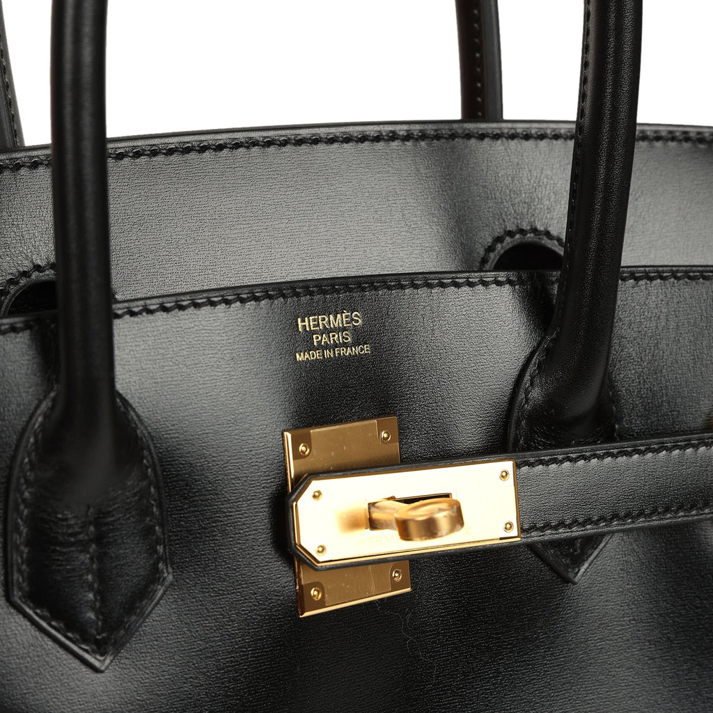 Hermes Birkin 30 Black Box Gold Hardware