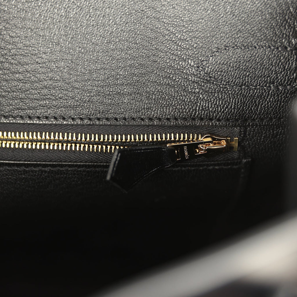 Hermes Birkin 30 Black Box Gold Hardware