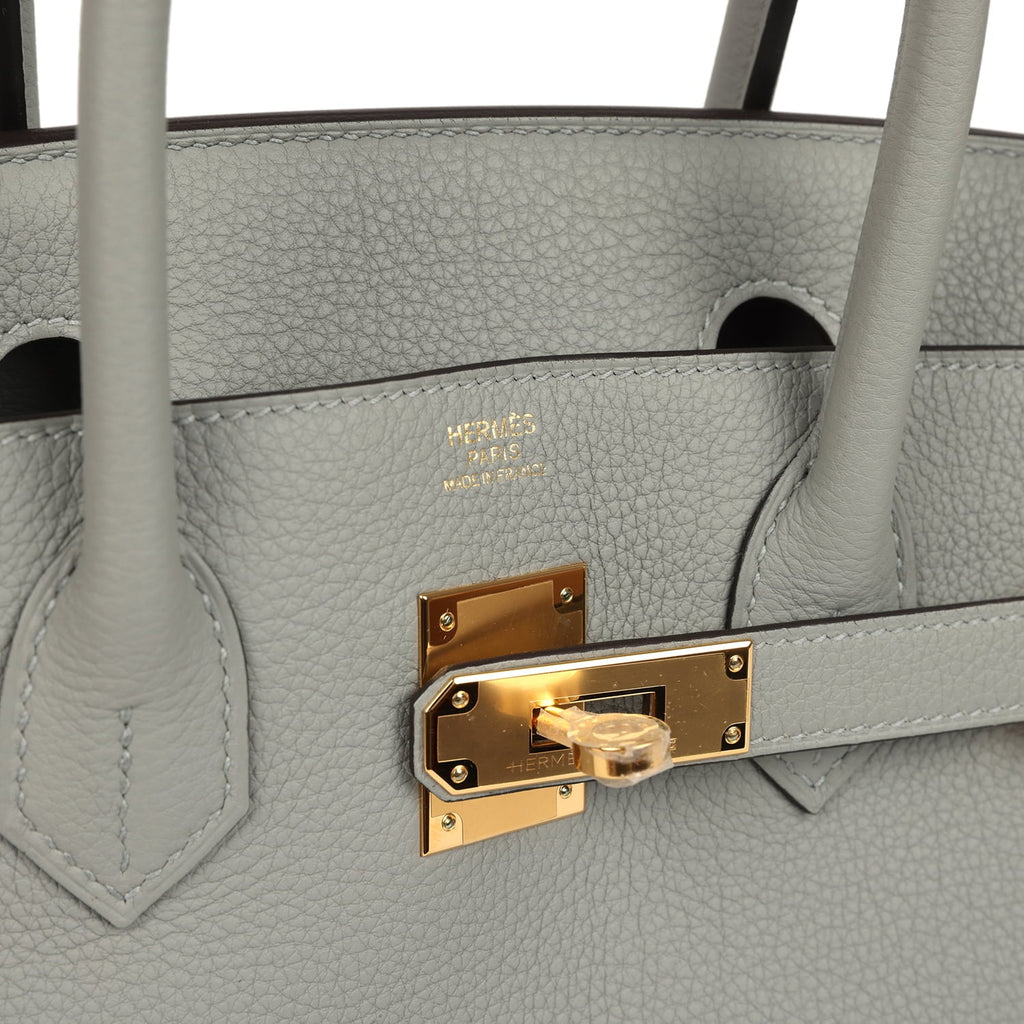 Hermes Birkin 30 Gris Mouette Togo Gold Hardware