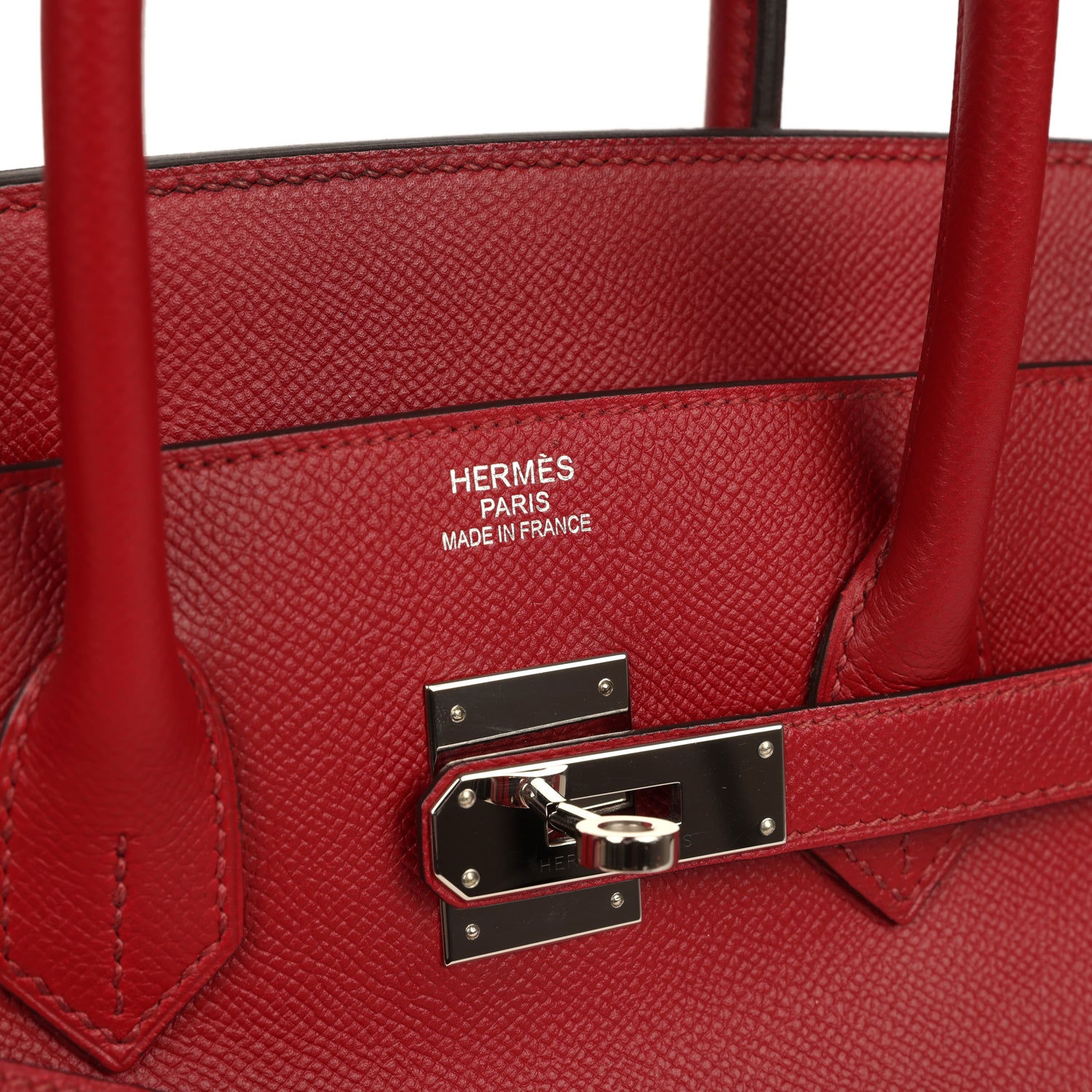 Pre-owned Hermes Birkin 35 Rouge Grenat Epsom Palladium Hardware