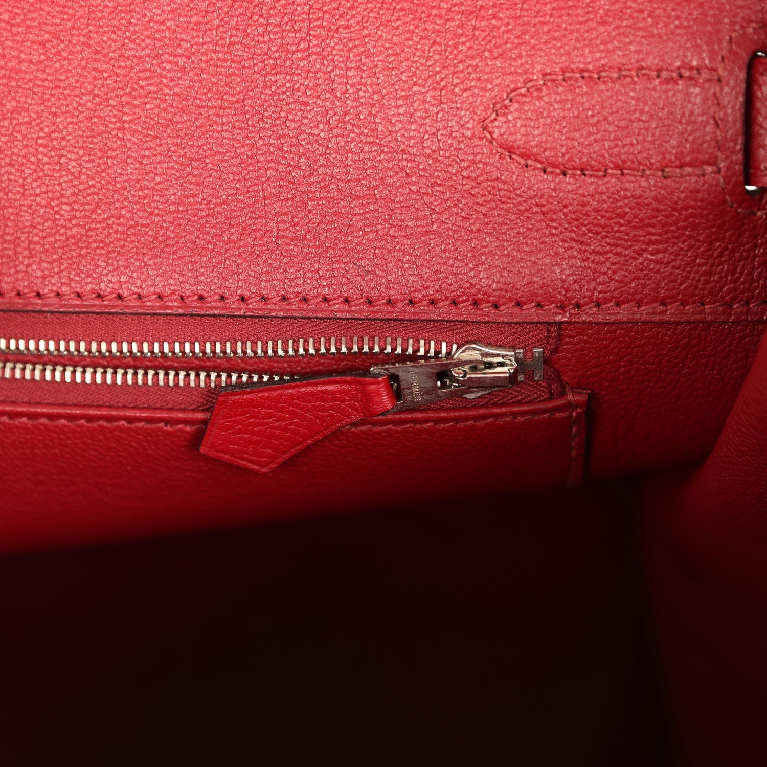 Pre-owned Hermes Birkin 35 Rouge Grenat Epsom Palladium Hardware