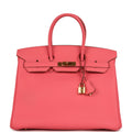 Pre-owned Hermes Birkin 35 Rose Lipstick Togo Gold Hardware