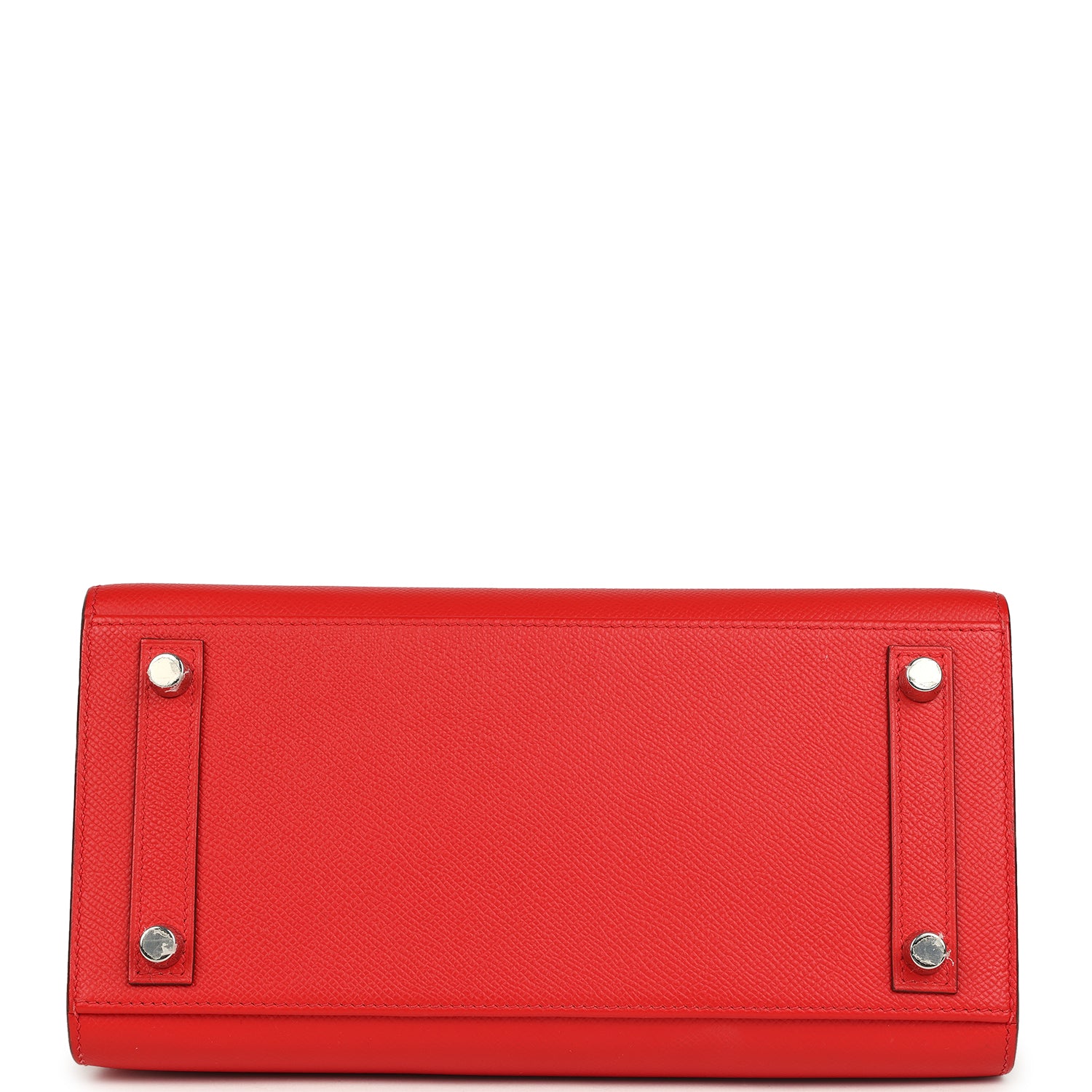 Pre-owned Hermes Birkin Sellier 25 Rouge de Coeur Epsom Palladium Hardware