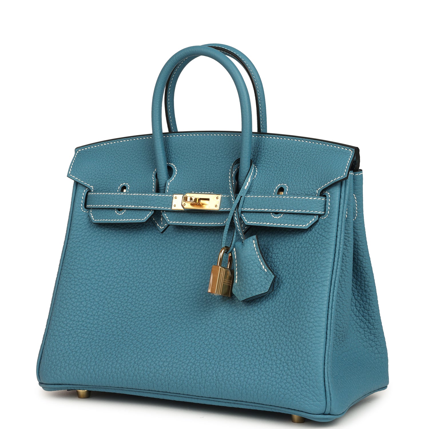 Hermes Birkin 25 Blue Jean Togo Gold Hardware