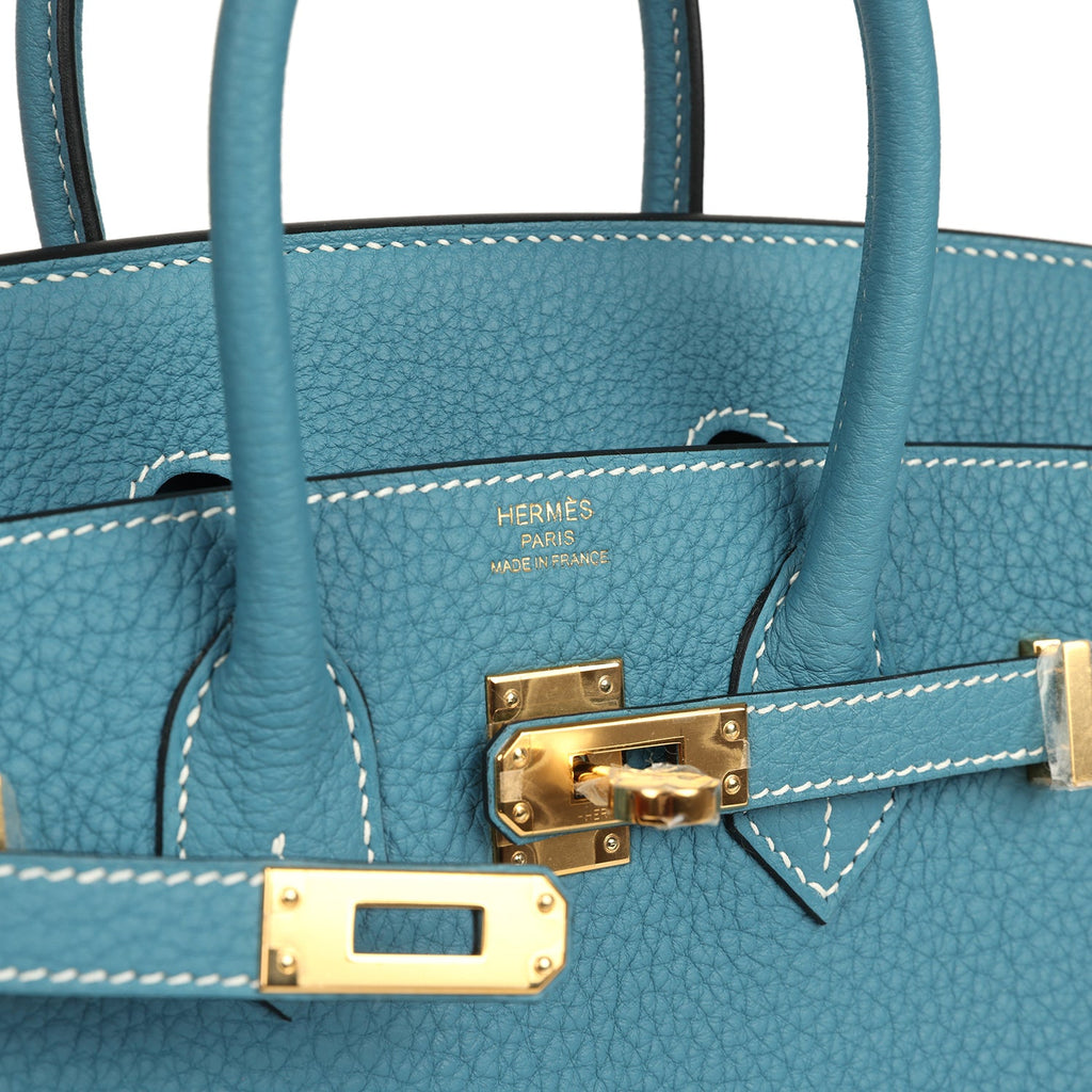 Hermes Birkin 25 Blue Jean Togo Gold Hardware