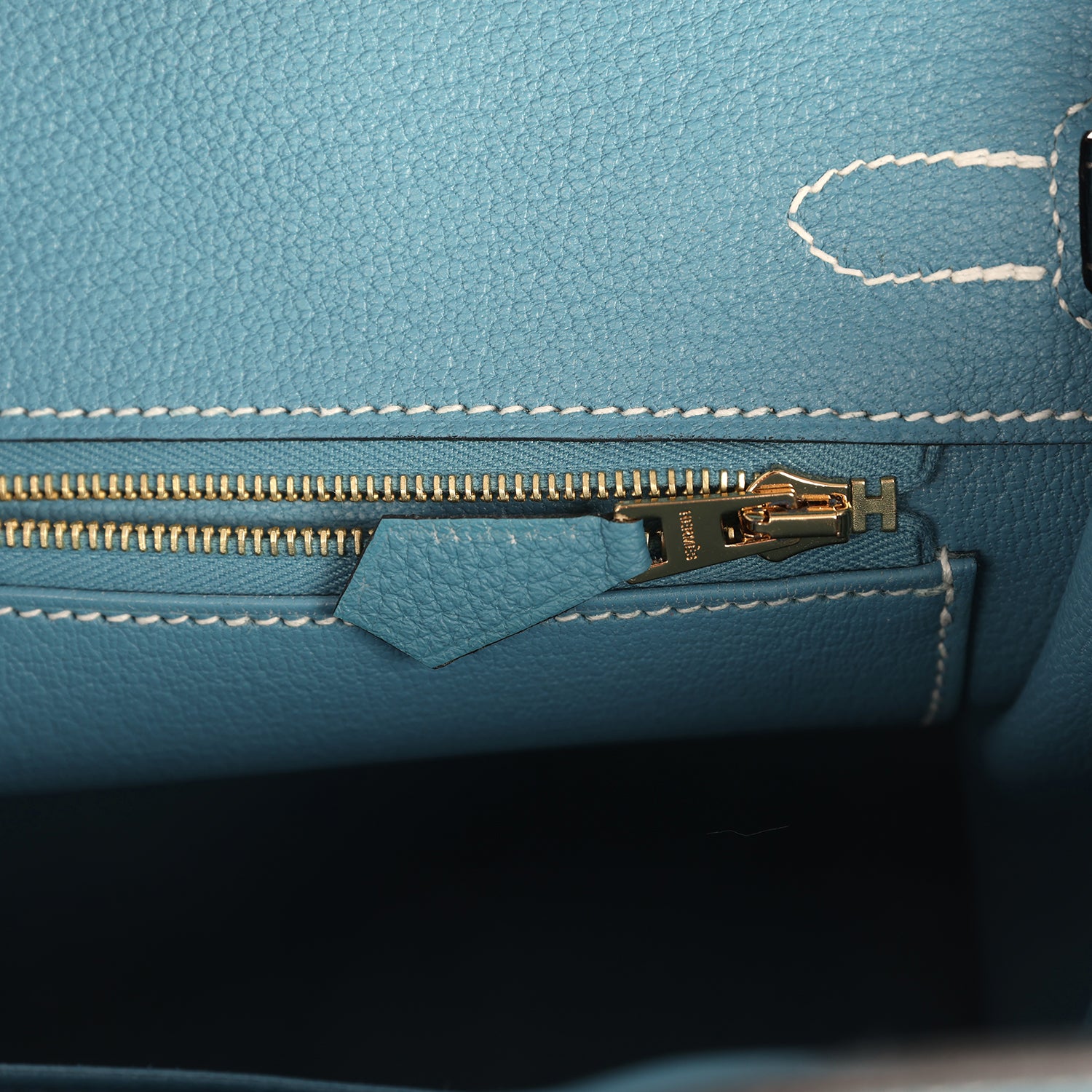 Hermes Birkin 25 Blue Jean Togo Gold Hardware