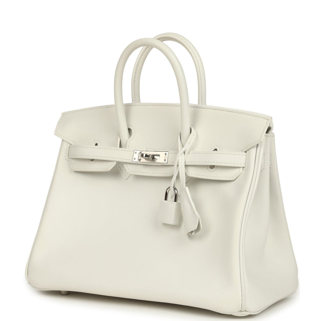 Hermes Birkin 25 New White Swift Palladium Hardware