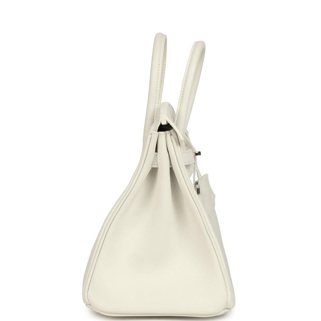 Hermes Birkin 25 New White Swift Palladium Hardware