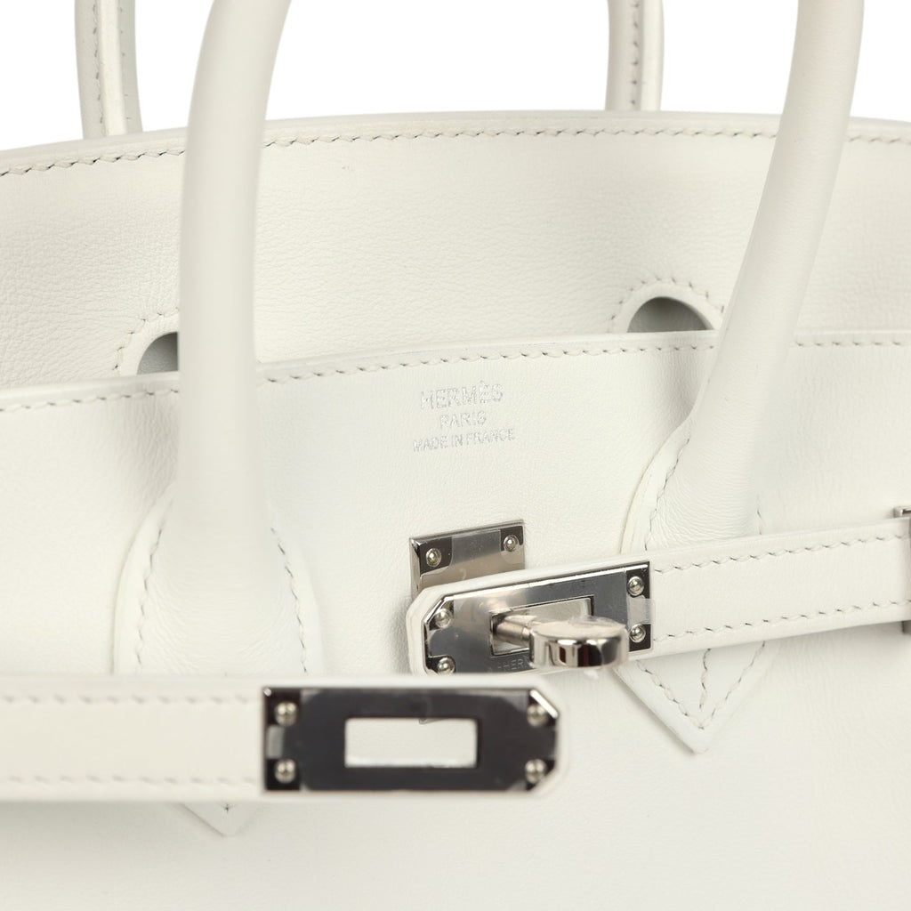 Hermes Birkin 25 New White Swift Palladium Hardware