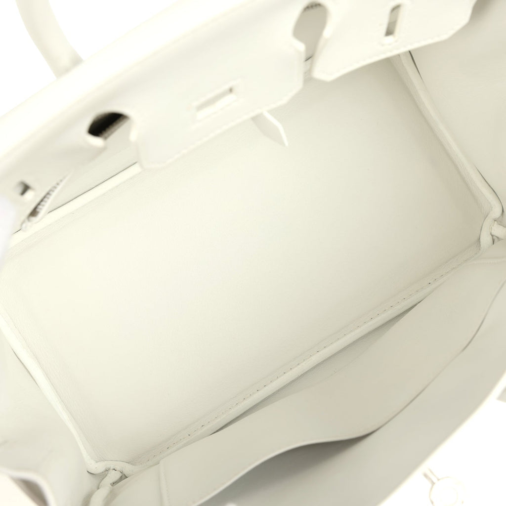 Hermes Birkin 25 New White Swift Palladium Hardware