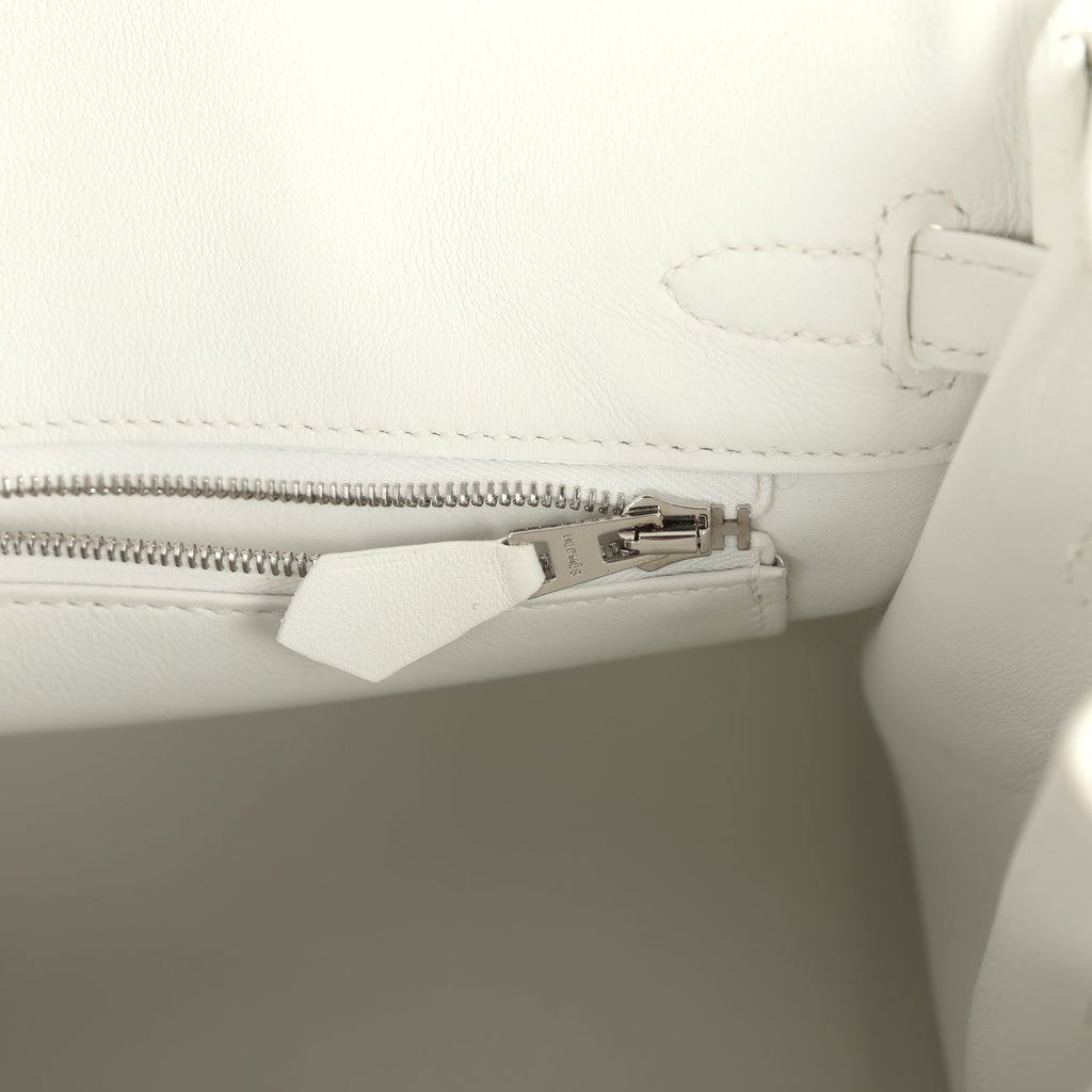 Hermes Birkin 25 New White Swift Palladium Hardware