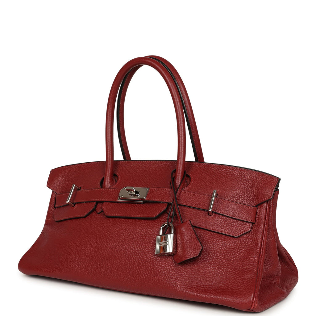 Vintage Hermes Shoulder Birkin 42 JPG Rouge H Clemence Palladium Hardware