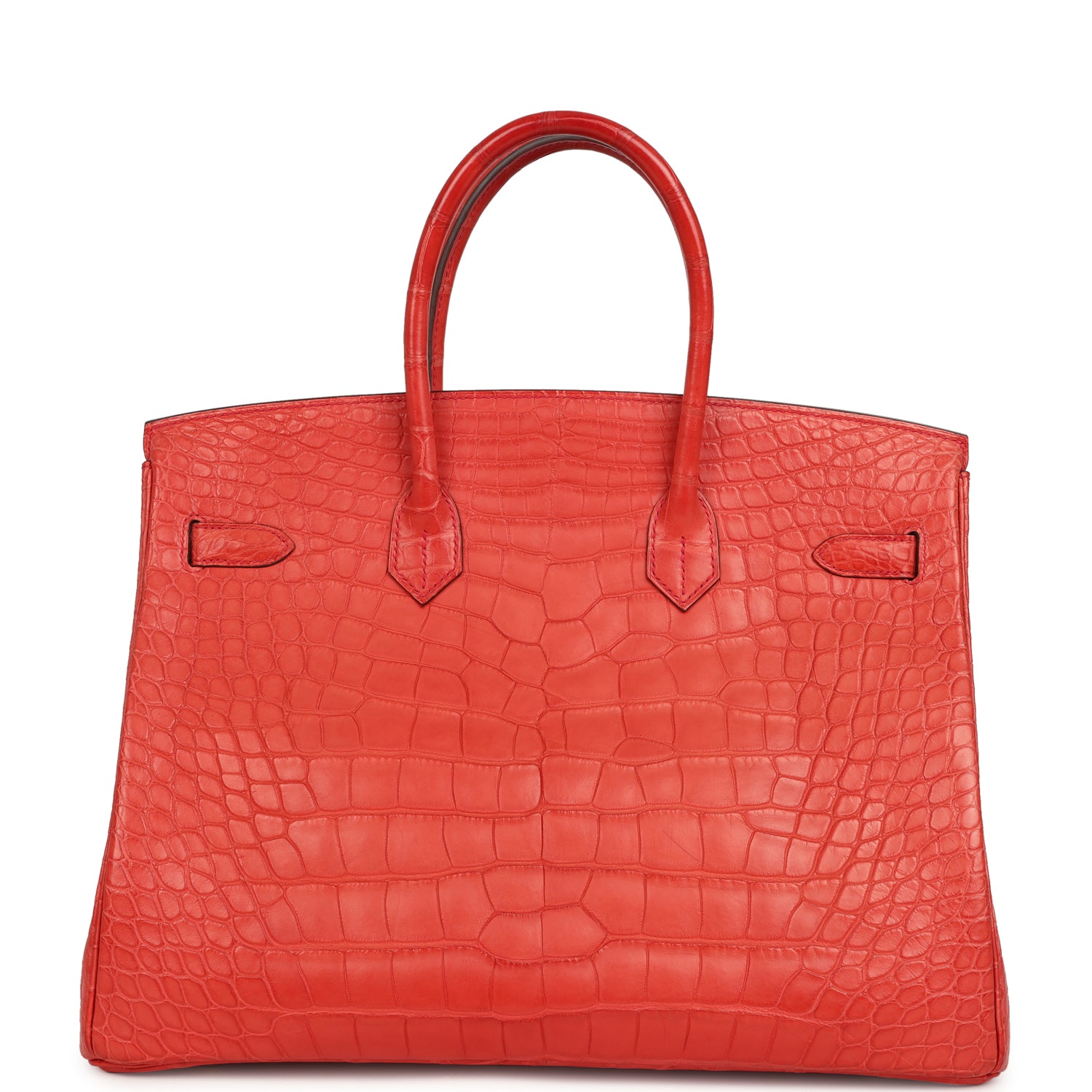 Pre-owned Hermes Birkin 35 Geranium Matte Alligator Gold Hardware