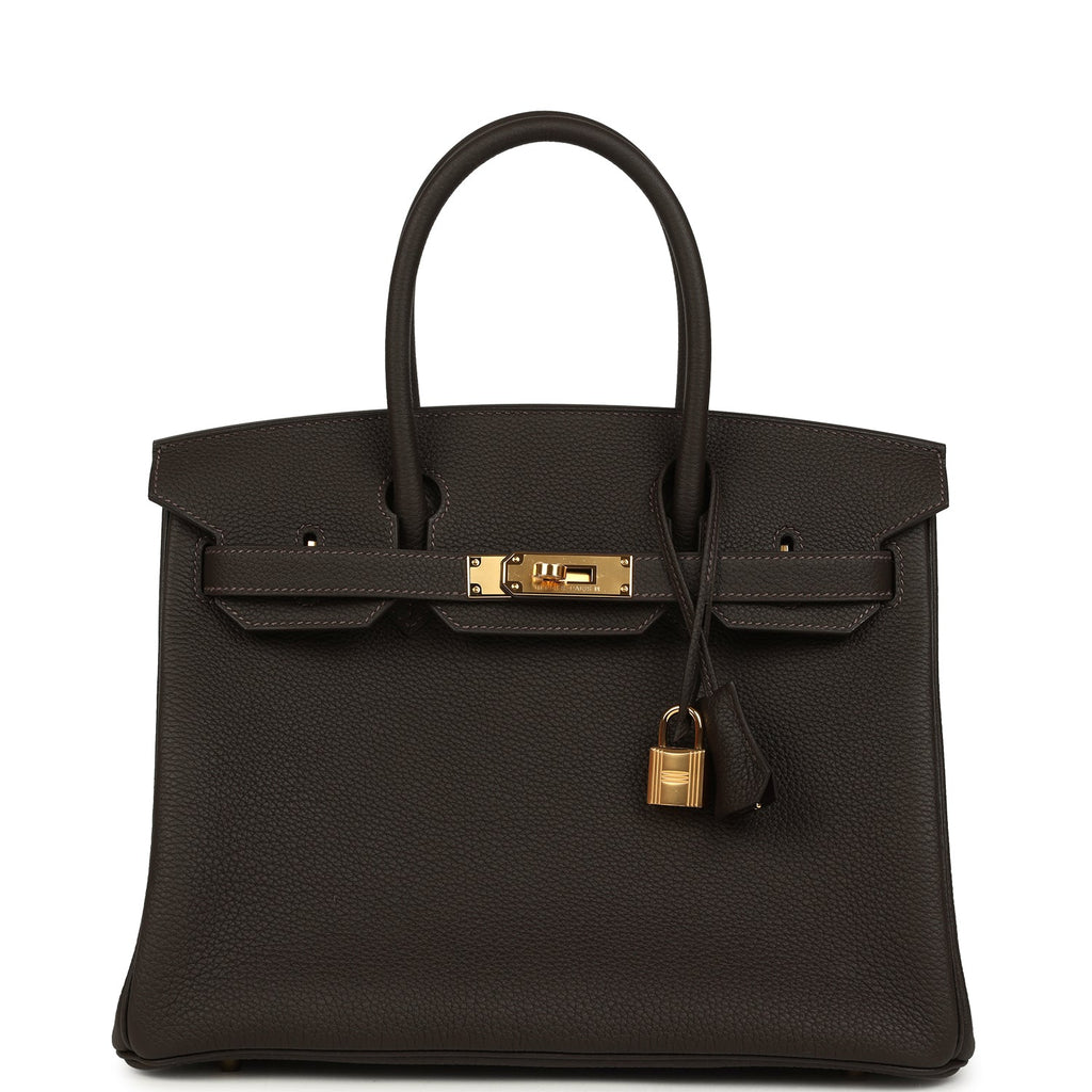 Hermes Birkin 30 Bai Brun Togo Gold Hardware