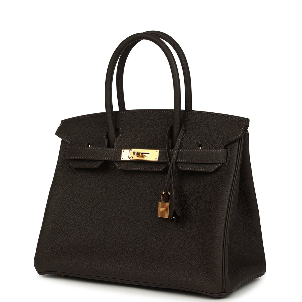 Hermes Birkin 30 Bai Brun Togo Gold Hardware