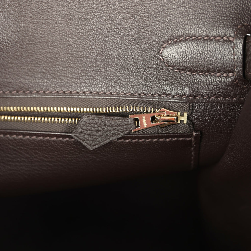 Hermes Birkin 30 Bai Brun Togo Gold Hardware