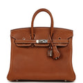 Hermes Birkin 25 Fauve Barenia Faubourg Palladium Hardware