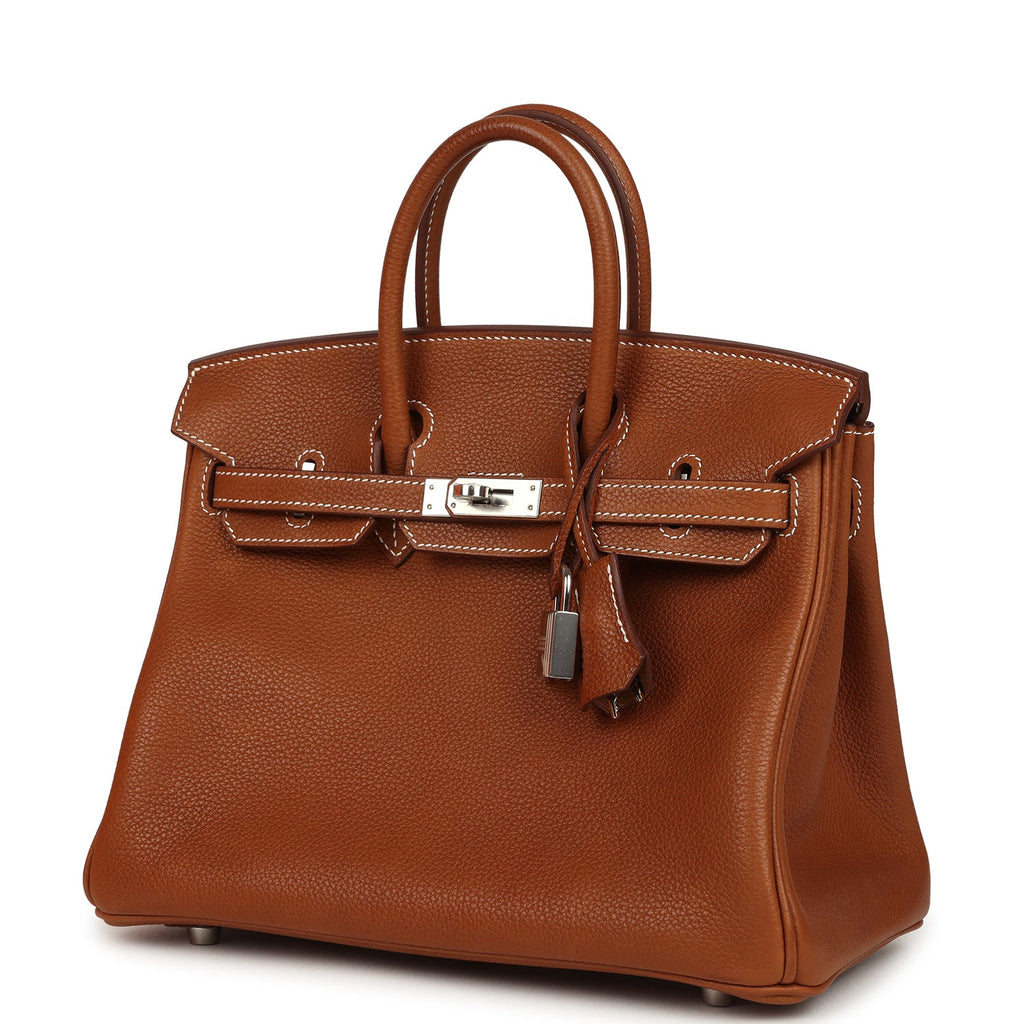 Hermes Birkin 25 Fauve Barenia Faubourg Palladium Hardware