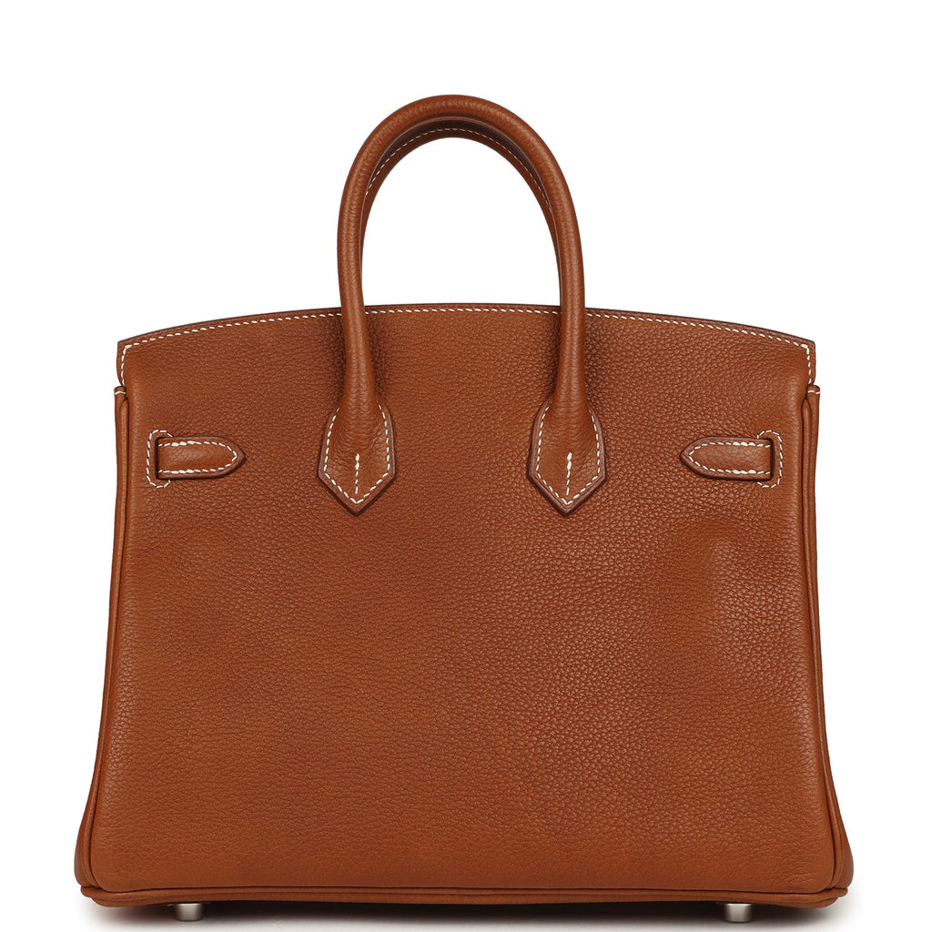 Hermes Birkin 25 Fauve Barenia Faubourg Palladium Hardware