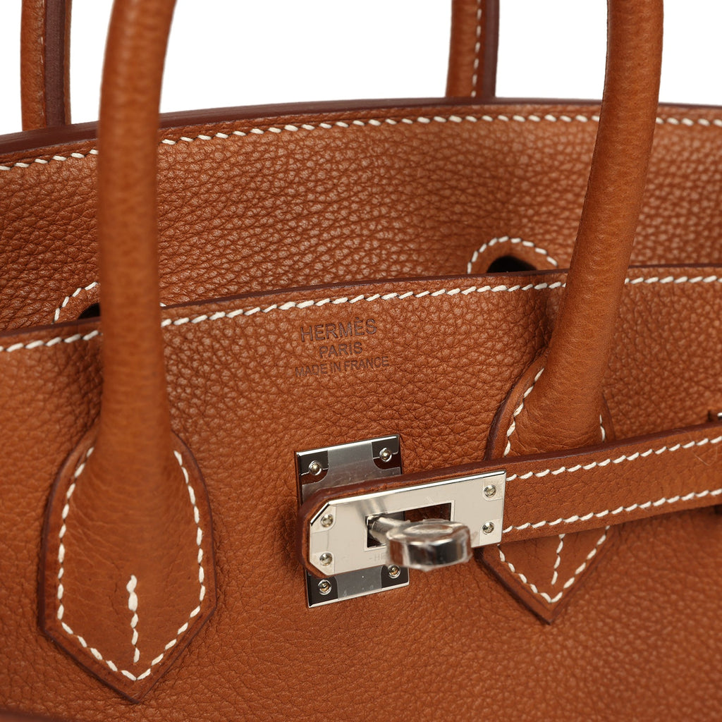 Hermes Birkin 25 Fauve Barenia Faubourg Palladium Hardware