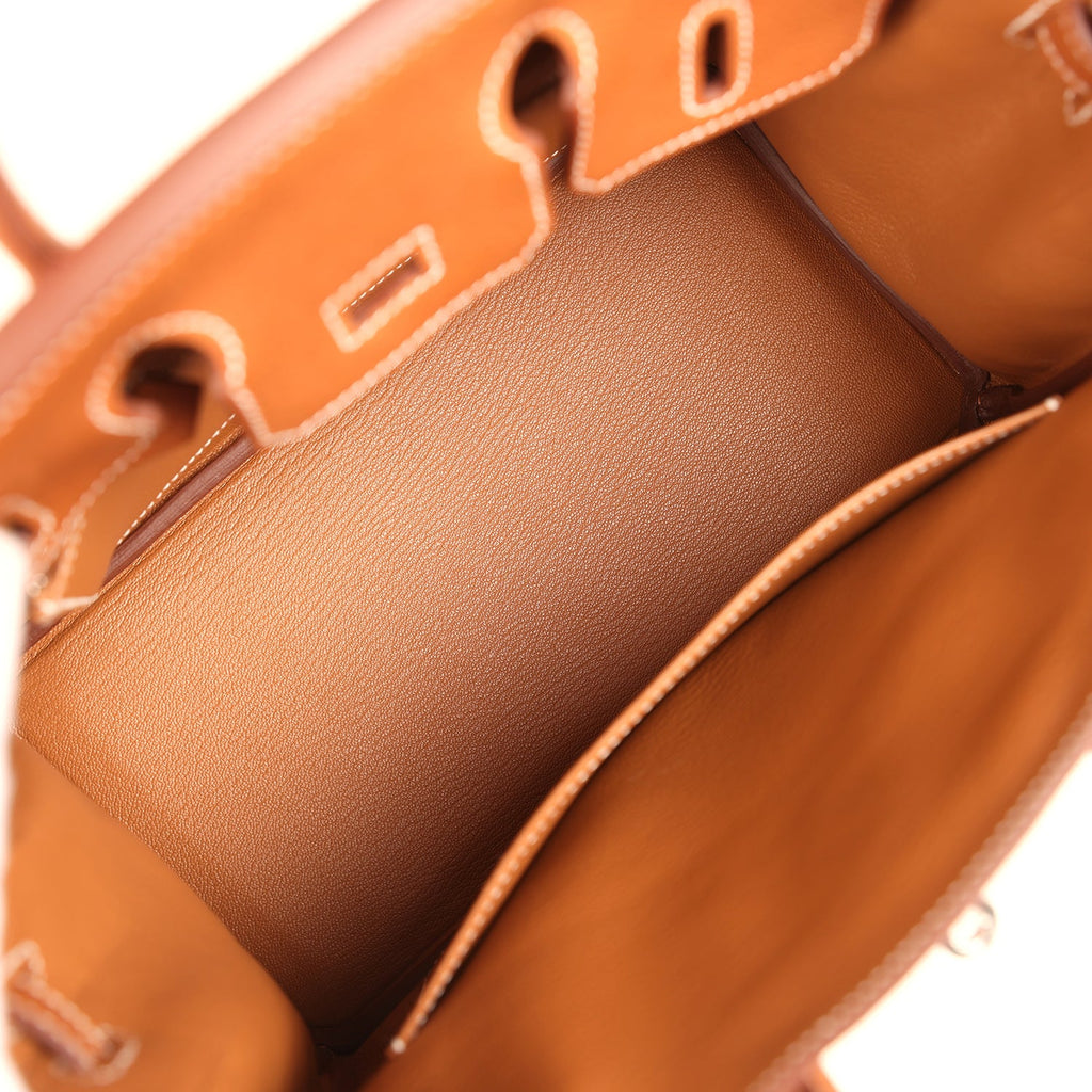 Hermes Birkin 25 Fauve Barenia Faubourg Palladium Hardware