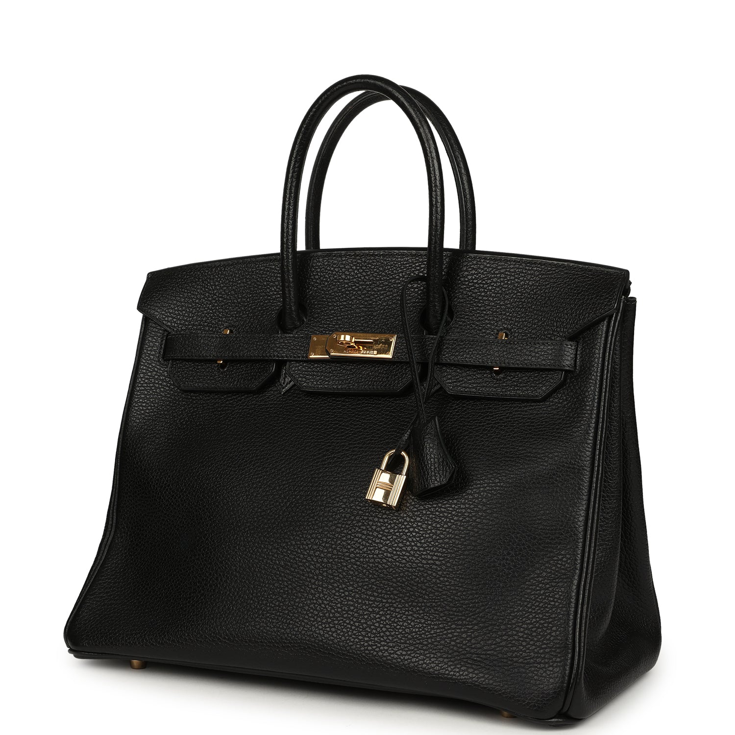 Vintage Hermes Birkin 35 Black Ardennes Gold Hardware