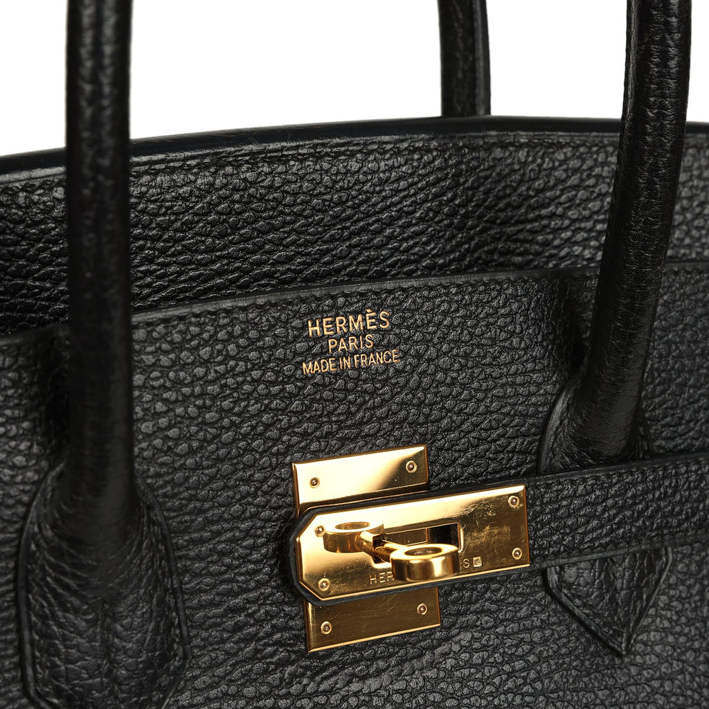 Vintage Hermes Birkin 35 Black Ardennes Gold Hardware