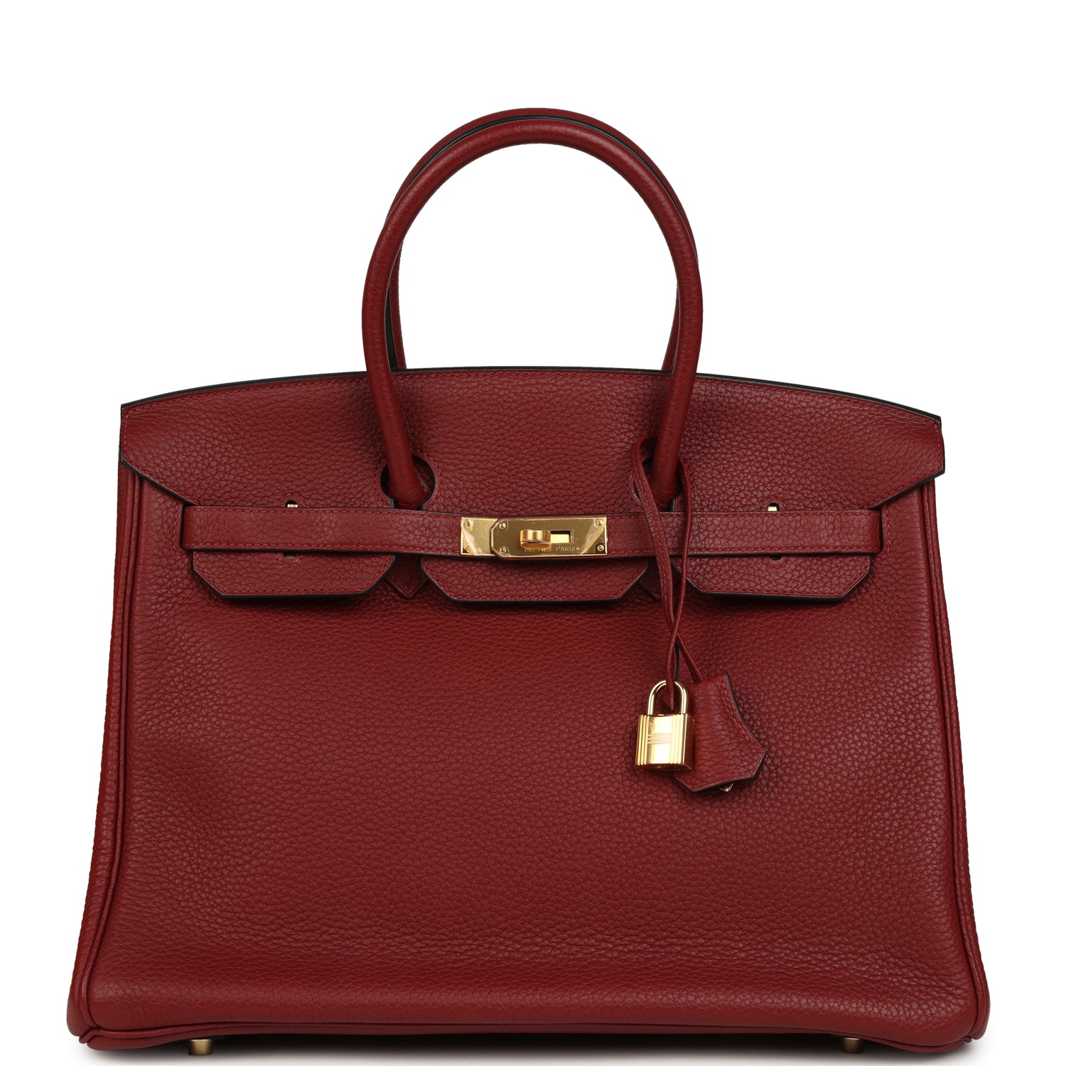Pre-owned Hermes Birkin 35 Rouge H Togo Gold Hardware