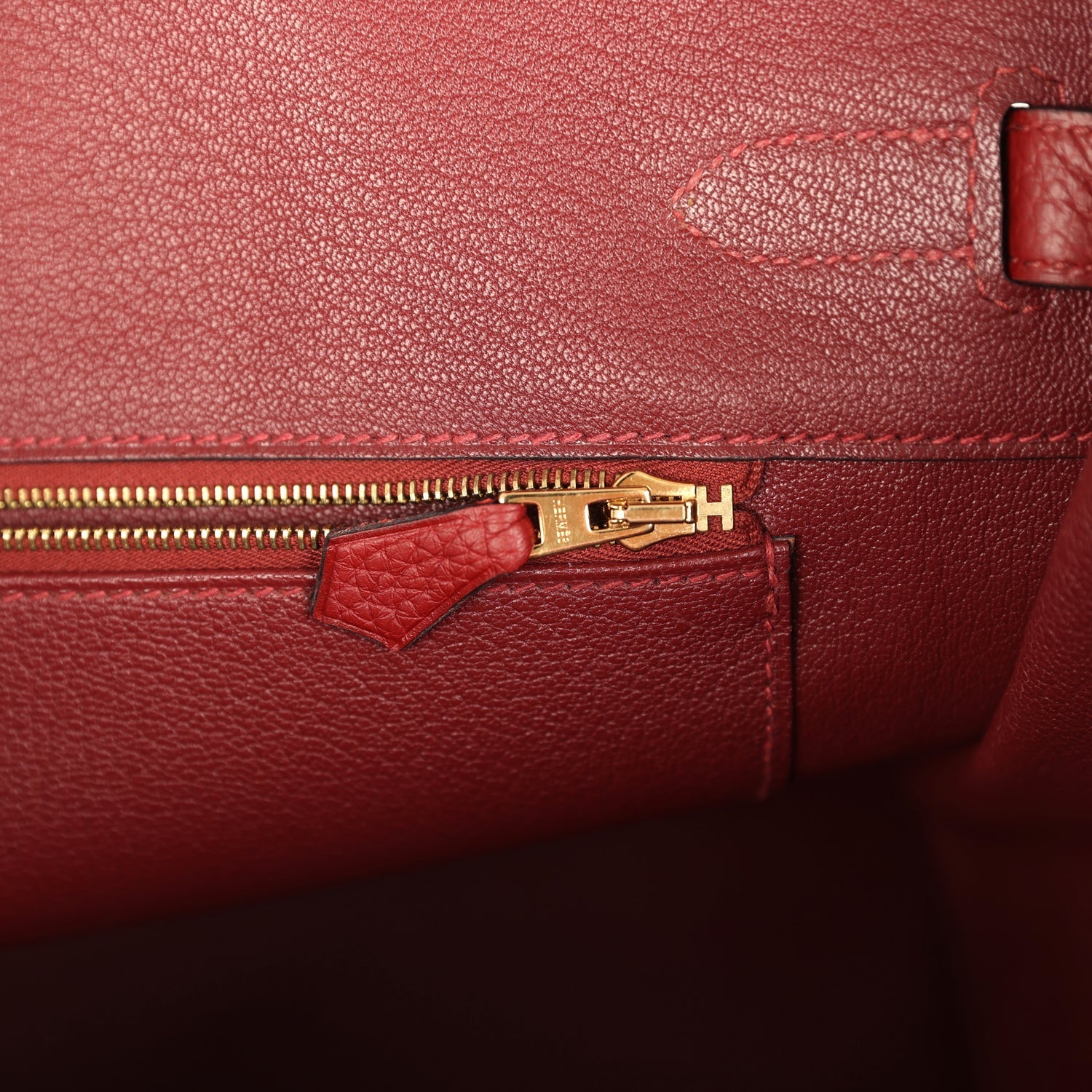 Pre-owned Hermes Birkin 35 Rouge H Togo Gold Hardware