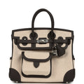 Hermes Birkin Cargo 25 Ecru-Beige Toile H Canvas and Bai Brun Swift Palladium Hardware