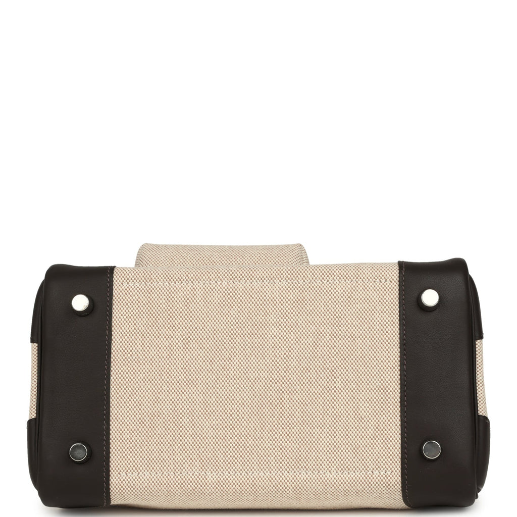 Hermes Birkin Cargo 25 Ecru-Beige Toile H Canvas and Bai Brun Swift Palladium Hardware