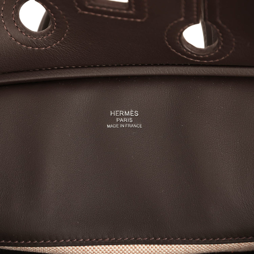 Hermes Birkin Cargo 25 Ecru-Beige Toile H Canvas and Bai Brun Swift Palladium Hardware