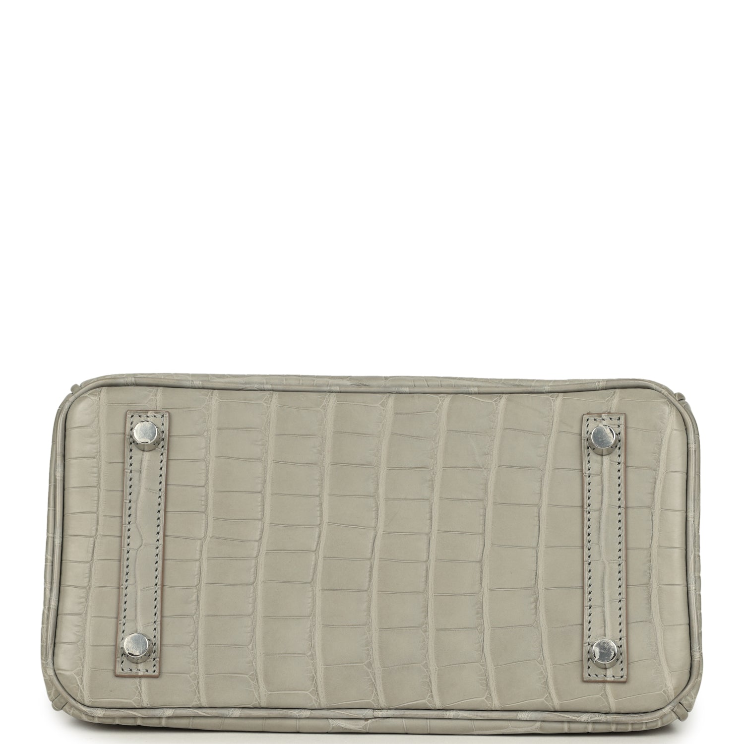 Pre-owned Hermes Special Order (HSS) Birkin 25 Gris Perle Matte Verso Alligator Brushed Palladium Hardware