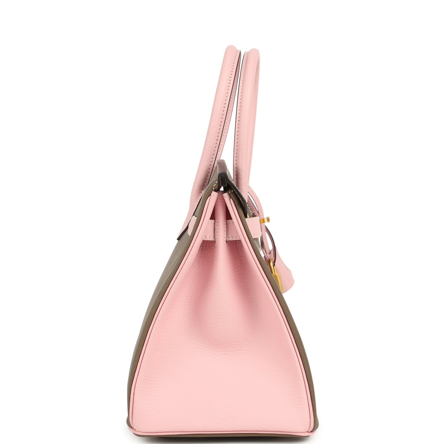 Hermes Special Order (HSS) Birkin 30 Etoupe and Rose Sakura Chevre Mysore Brushed Gold Hardware