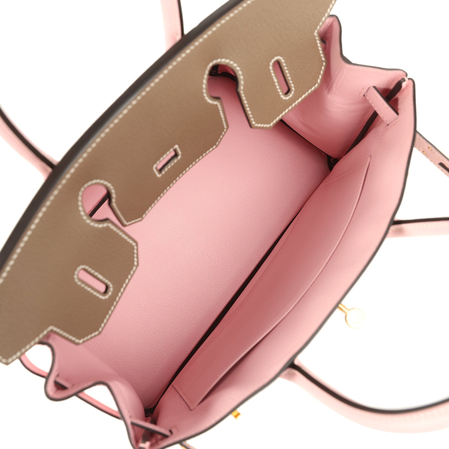 Hermes Special Order (HSS) Birkin 30 Etoupe and Rose Sakura Chevre Mysore Brushed Gold Hardware