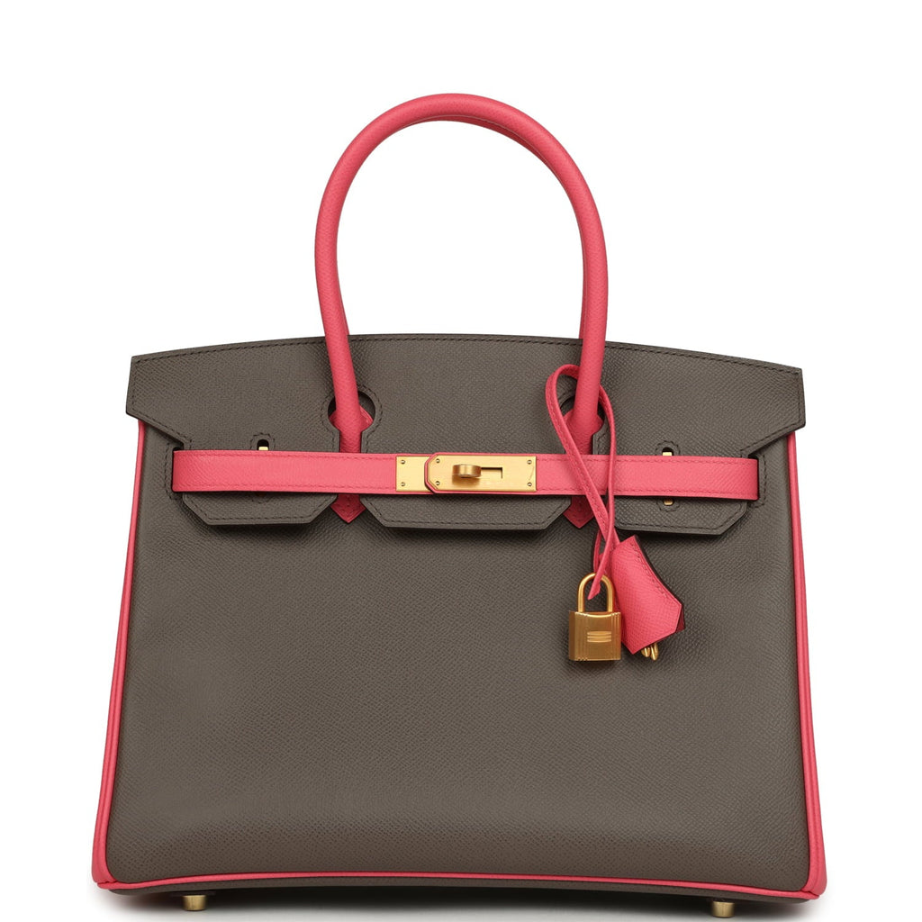 Hermes Special Order (HSS) Birkin 30 Etain and Rose Azalee Epsom Brushed Gold Hardware