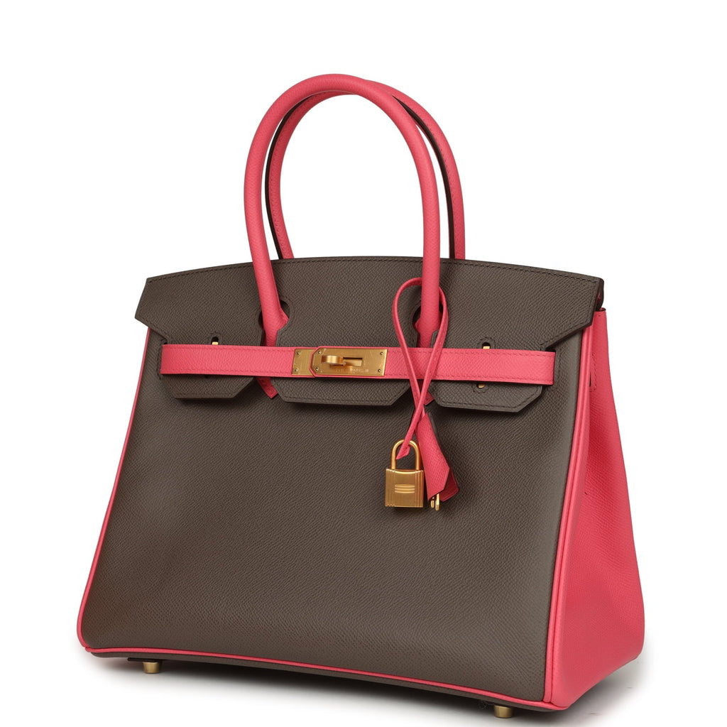 Hermes Special Order (HSS) Birkin 30 Etain and Rose Azalee Epsom Brushed Gold Hardware