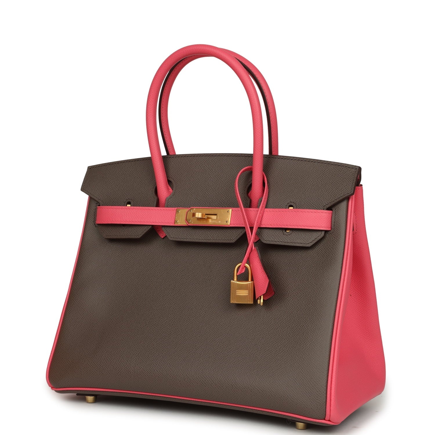 Hermes Special Order (HSS) Birkin 30 Etain and Rose Azalee Epsom Brushed Gold Hardware