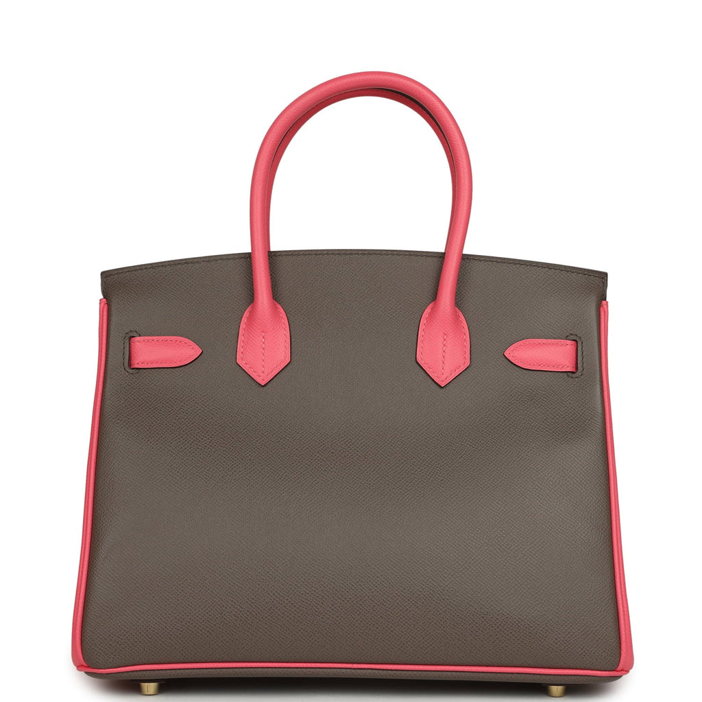 Hermes Special Order (HSS) Birkin 30 Etain and Rose Azalee Epsom Brushed Gold Hardware