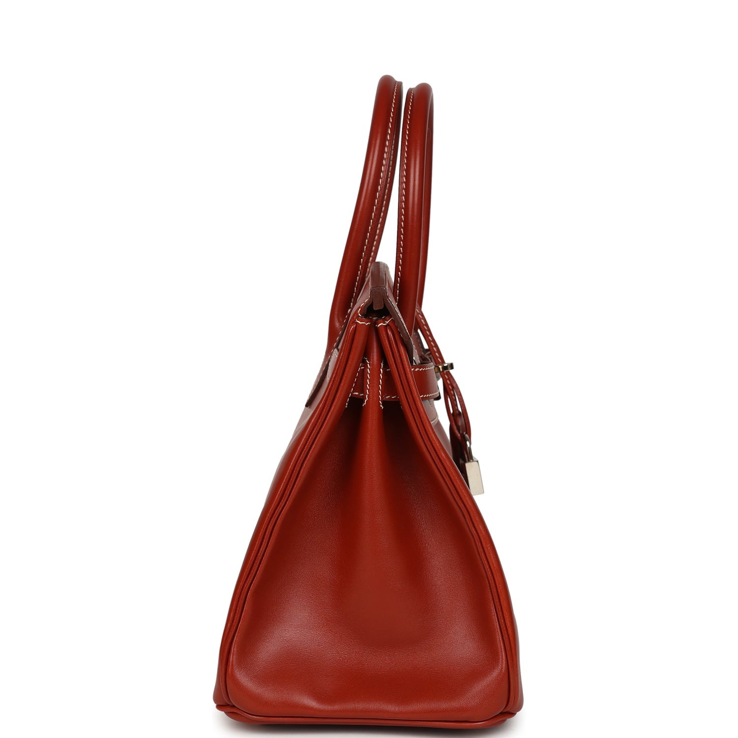 Pre-owned Hermes Birkin 30 Brique Box Palladium Hardware