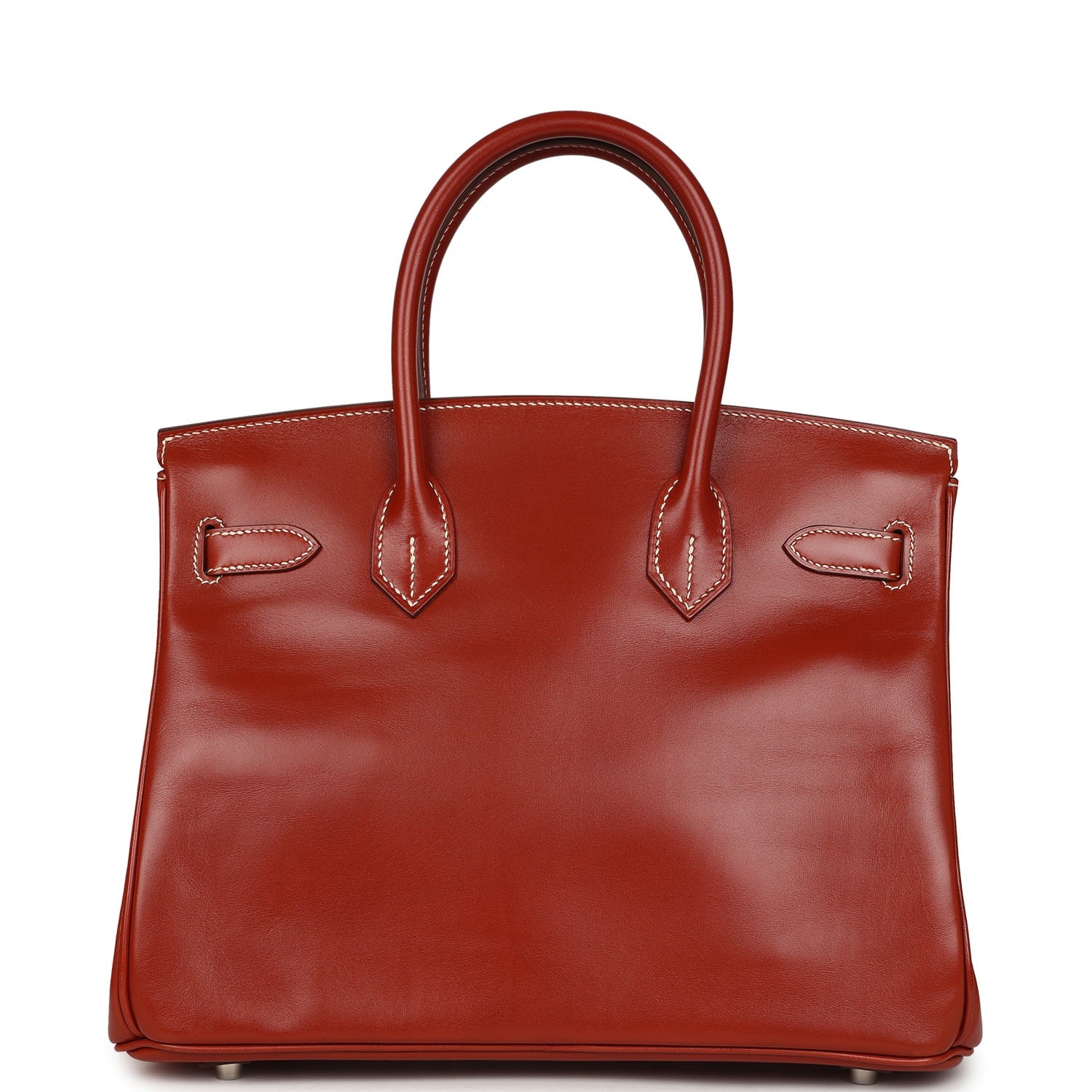 Pre-owned Hermes Birkin 30 Brique Box Palladium Hardware