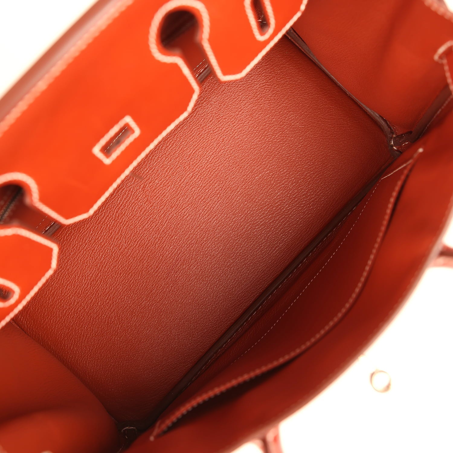 Pre-owned Hermes Birkin 30 Brique Box Palladium Hardware