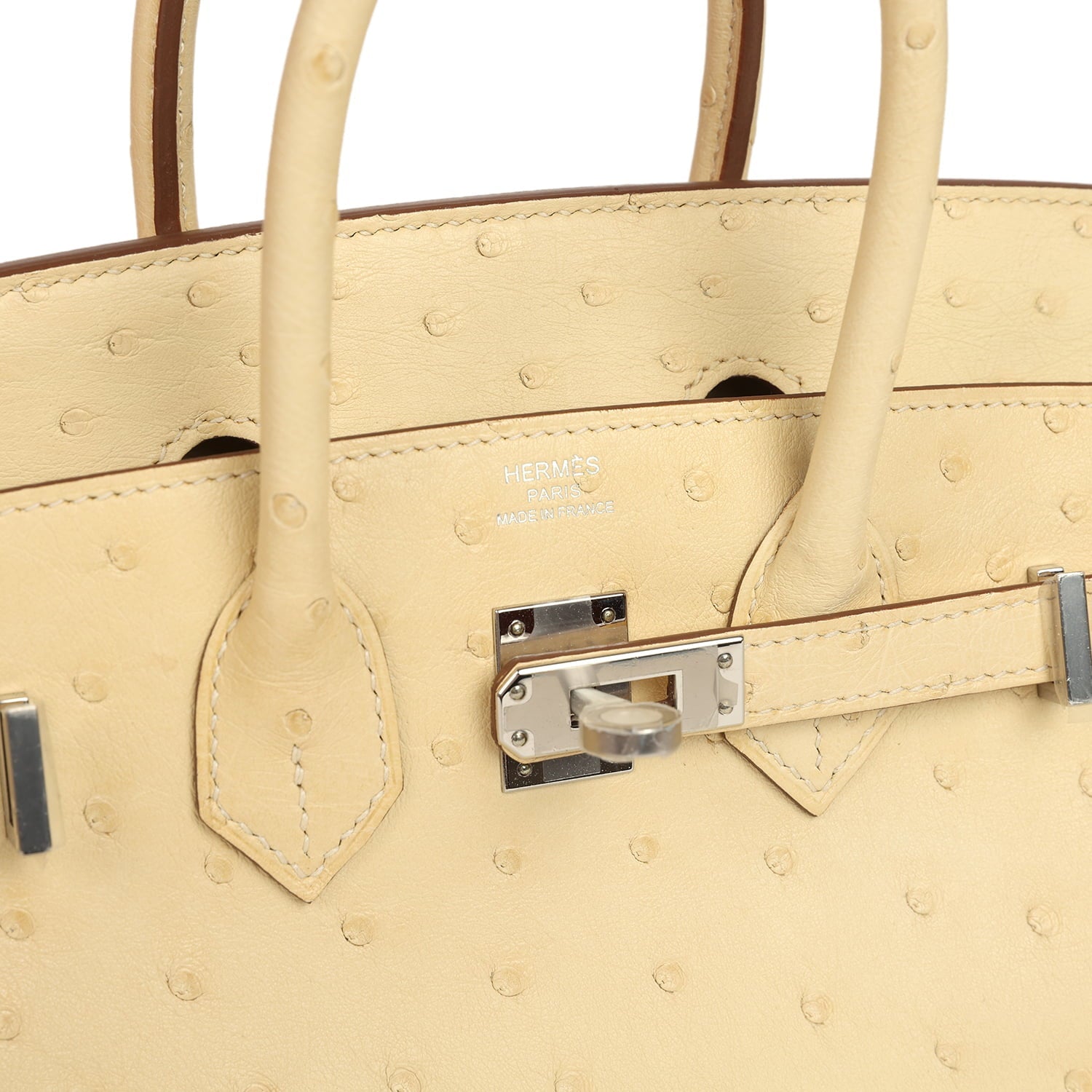Hermes Birkin 25 Vanille Ostrich Palladium Hardware