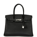 Hermes Birkin 30 Black Epsom Palladium Hardware