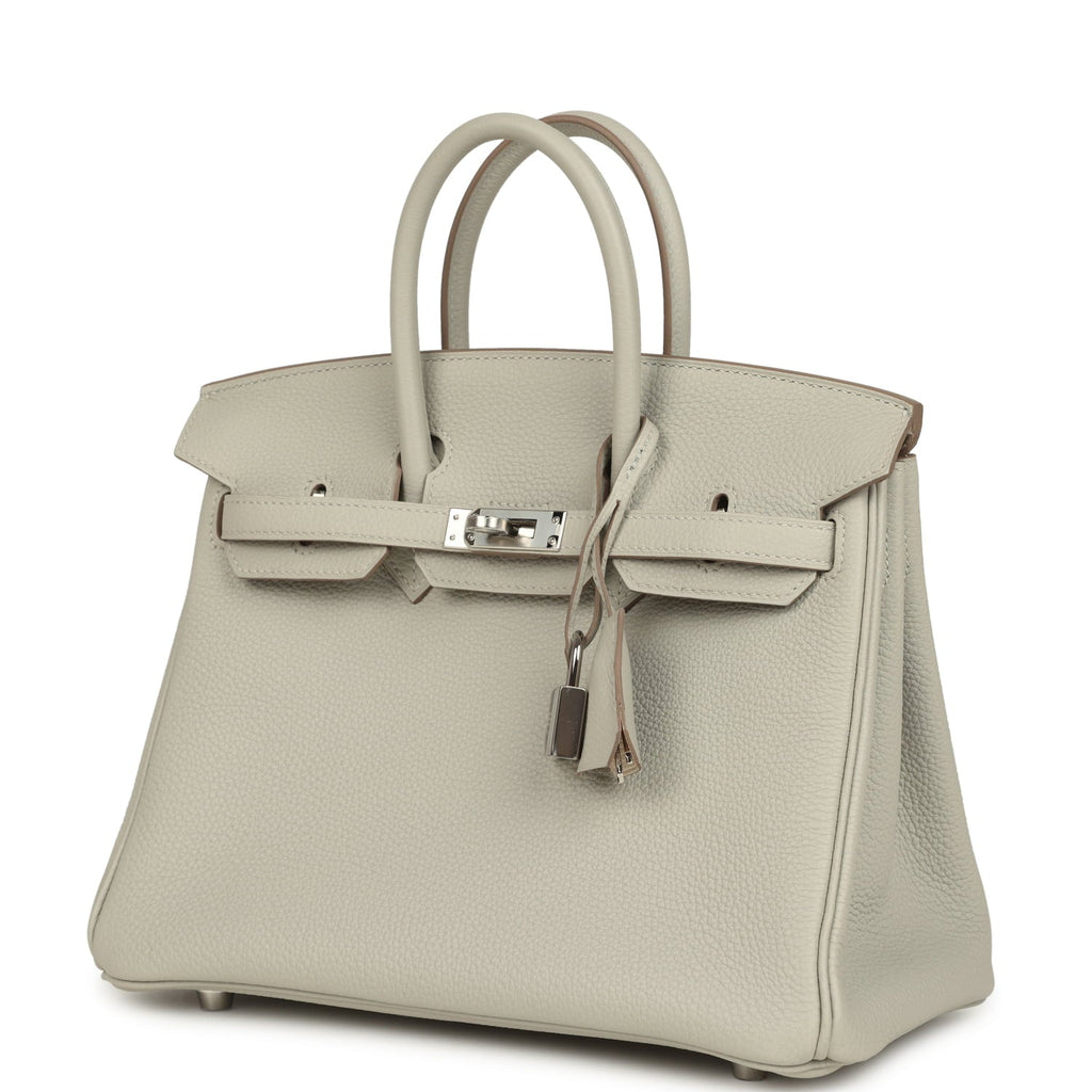 Hermes Birkin 25 Gris Perle Verso Togo Gold Hardware