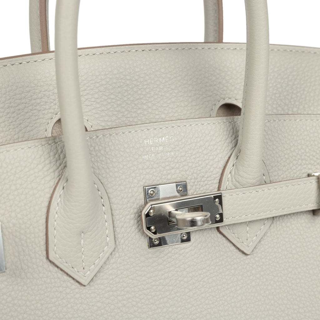 Hermes Birkin 25 Gris Perle Verso Togo Gold Hardware