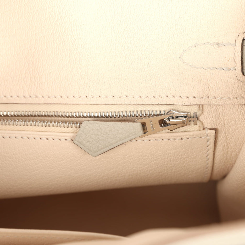 Hermes Birkin 25 Gris Perle Verso Togo Gold Hardware