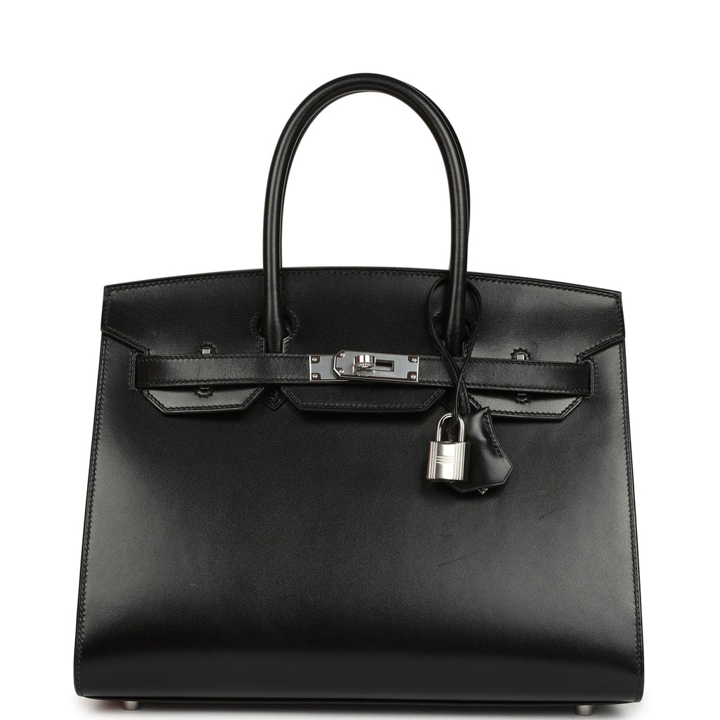 Pre-owned Hermes Birkin Sellier 30 Black Box Palladium Hardware